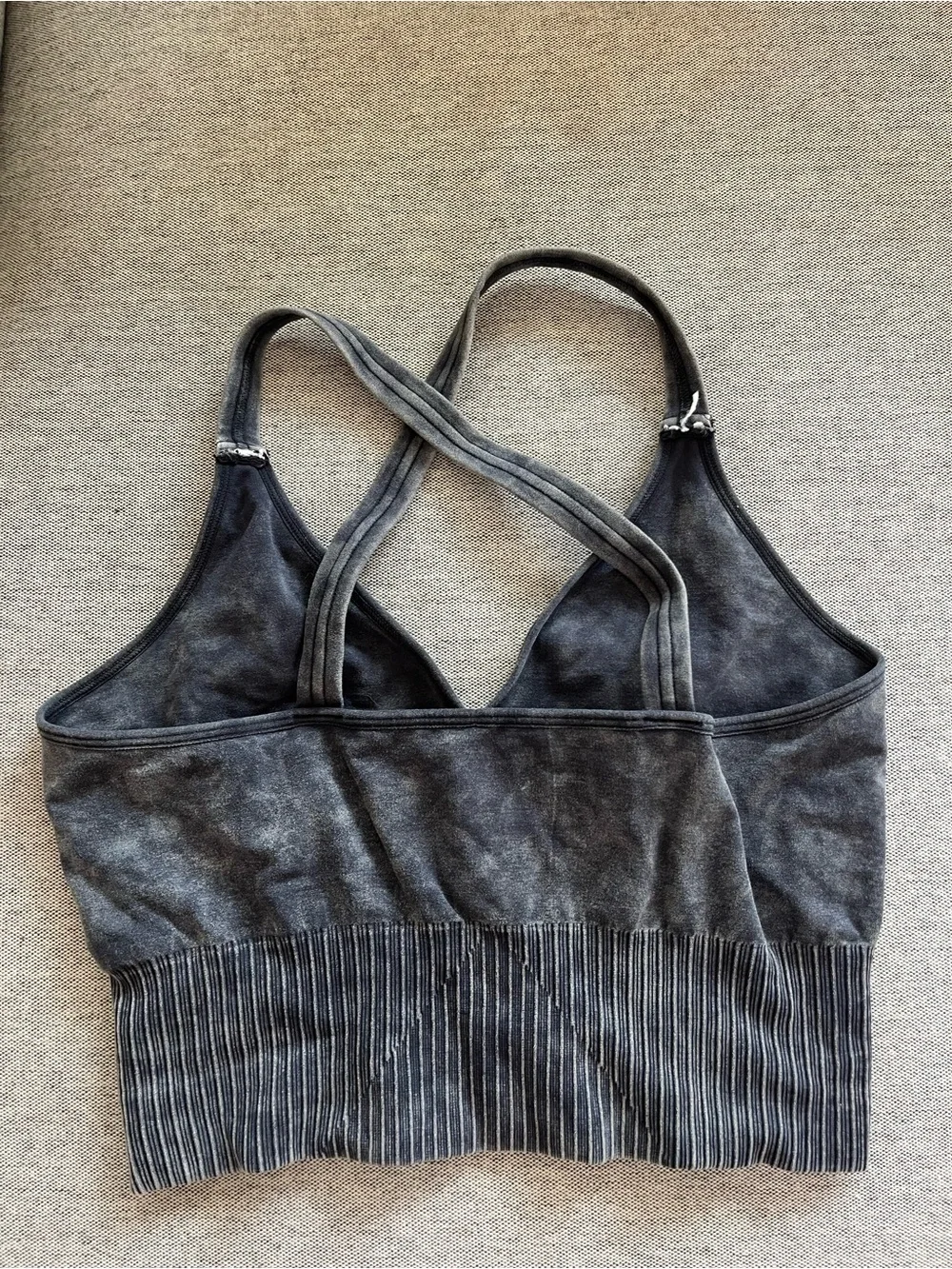 Charcoal Crisscross Back Sports Bralette free people